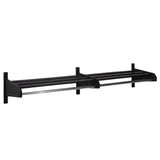Wooden Mallet 50 Oak Coat & Hat Rack, 5/8 Diameter Bar, Black