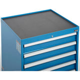 Global Industrial™ Top Tray W/Vinyl Mat For 30Wx27D Modular Drawer Cabinet Blue