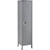 Global Industrial Infinity® 1-Tier 1 Door Locker 18W X 21D X 78H Gray Unassembled