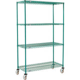 Nexel® 4 Shelf Truck Poly-Green® 48W X 18D X 69H Polyurethane Swivel Casters