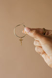 Crucifix Hoop Earrings