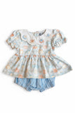 Carson and Friends Pumpkins and Bows Shadow Embroidery Bloomer Set