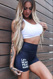 Women's High-Waisted Seamless Front Compression Training Shorts | Lift Heavy. Pray Hard.