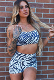 Women's High-Waisted Seamless Front Compression Training Shorts | Zebra Ops