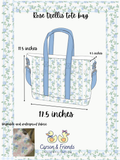 Carson and Friends Tote Bag- Blue Rose Trellis