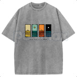 "One Day At A Time" Graphic T-Shirt – Oversize Acid Wash Vintage Tee, Lightweight Cotton Mindfulness Streetwear