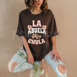 "La Abuela Más Chula" Spanish Graphic Tee – Premium 100% Cotton Grandmother Gift, Cute Floral Abuela Portrait Shirt, Soft Lived-In Heavyweight Latina Fashion, Made in USA