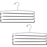 4-Tier Swing Arm Pants Hanger with Removable Foam-Padded Arms, Up to 5 Garments, Chrome