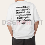 Mens Casual Back Graphic Funny Married Husband T-Shirt