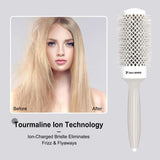 Eagle Fortress XL Ceramic + Ionic Round Hair Brush 1.69 in - Grey