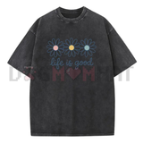 Holafish Acid Wash Daisy Print T-Shirt