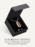 Tiger Eye Dog Tag Pendant Necklace