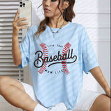 "Livin' That Baseball Mom Life" Short Sleeve Crew Neck - Premium 100% Cotton Baseball Mom Graphic Tee, Game Day Sports Mom Gift, Soft Lived-In Heavyweight Bleacher Life Shirt, Cactus & Clay Aesthetic Baseball Top, Made in USA Team Mom Apparel