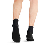Wide Non-Binding Bamboo Crew Socks for Sensitive & Large Feet, Black