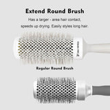 Eagle Fortress XL Ceramic + Ionic Round Hair Brush 1.26 in, Grey