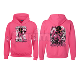 Pink Horror October Pullover Hoodie – Halloween Scary Movie Character & Pumpkin Graphic Sweatshirt