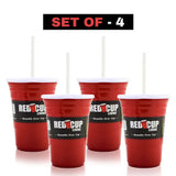 Reusable Party Cups & Lids w/ Straws – 24oz