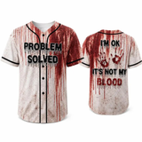 Unisex Horror Theme Graphic "Bloody" Baseball Jersey Shirt