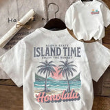 Hawaiian Island Vibes Comfort T-Shirt – Tropical Paradise Graphic Tee for Women, Premium 100% Cotton Aloha Spirit Top, Soft Lived-In Heavyweight Beach Life Shirt, Made in USA