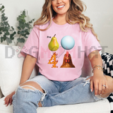 Pear-Shaped Planet Rooster Quirky Meme Graphic T-Shirt