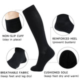 Cotton Knee-High Compression Socks for Nurses & Travel, 8-15 mmHg
