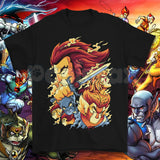 Vintage 80s Cartoon Thundercats Graphic Tee – Retro Character Grid Print Shirt, Nostalgic Streetwear Unisex T-Shirt