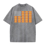 Funny July 4th Hot Dog T-Shirt – Retro American Flag Patriotic Summer BBQ Tee, Vintage Washed Lightweight Cotton Glizzy Freedom Top