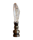 2.75"H Swarovski Crystal Gothic Cross Antique Brass Base Lamp Finial
