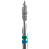 STALEKS Diamond Nail Drill Bit DUO Pointed Flame FA11BG021/8, Blue-Green, 2.1/8mm