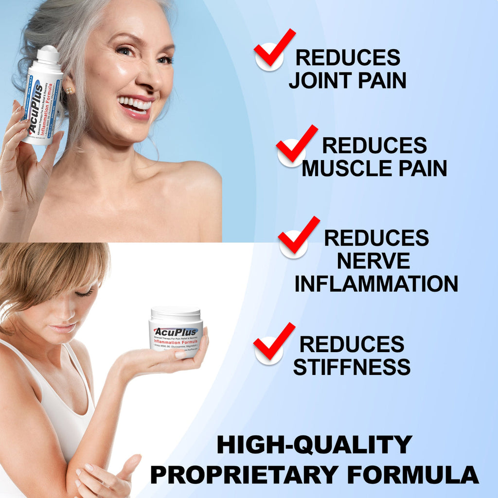 AcuPlus Pain Relief Combo – 3 oz. Roll-On + 4 oz. Cream