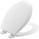 Bemis Round Enameled Wood Toilet Seat In Cotton White With Easy-Clean & Change Hinge
