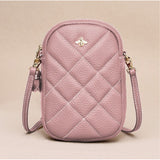 Genuine Leather Quilted Crossbody Purse
