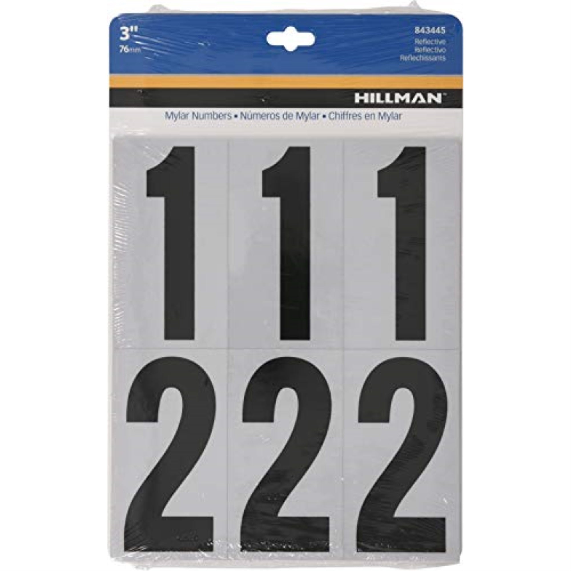 5027200 Numbers 0-9 Blk 3 26Pc Hillman 3 In. Reflective Black Mylar Self-Adhesive Number Set 0-9 26 Pc (Pack Of 6)