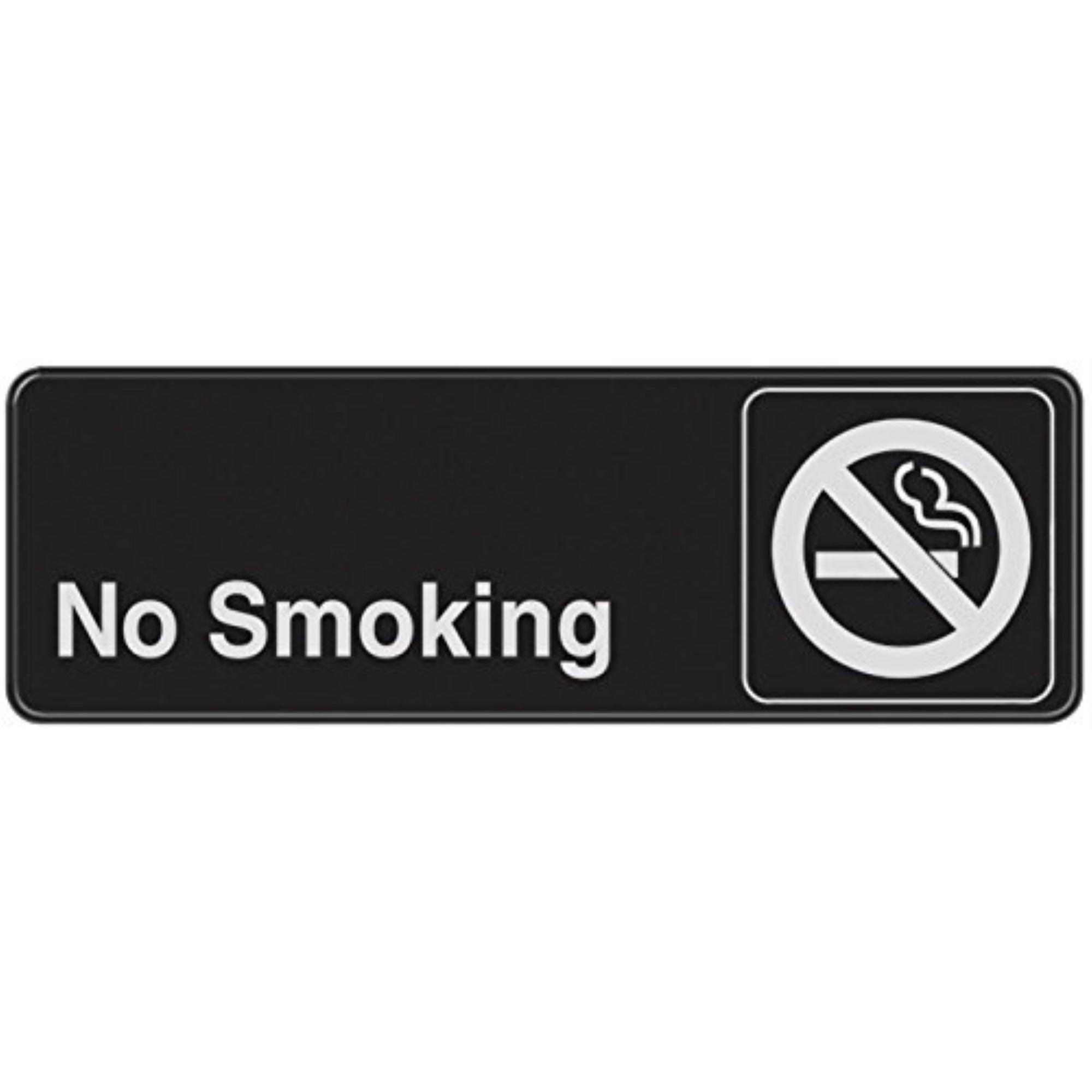 5028213 No Smoking Sign 3X9 Hillman English Black No Smoking Plaque 3 In. H X 9 In. W (Pack Of 6)