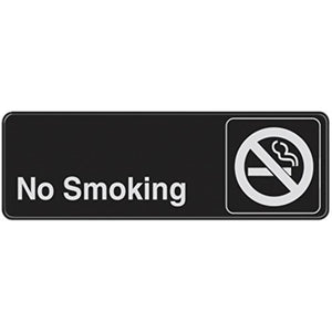 5028213 No Smoking Sign 3X9 Hillman English Black No Smoking Plaque 3 In. H X 9 In. W (Pack Of 6)