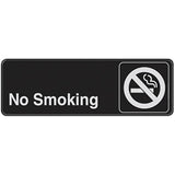 5028213 No Smoking Sign 3X9 Hillman English Black No Smoking Plaque 3 In. H X 9 In. W (Pack Of 6)