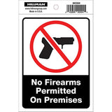 5028227 Safety Sign No Gun 4X6 Hillman English White Safety Sign 4 In. H X 6 In. W (Pack Of 6)