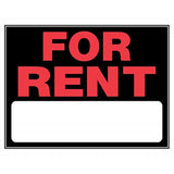 5028234 FOR RENT SIGN 15X19 Hillman English Black For Rent Sign 15 in. H X 19 in. W (Pack of 6)