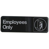 5028389 EMPLOYEE ONLY PLQUE 3X9 Hillman English Black Employees Only Plaque 3 in. H X 9 in. W (Pack of 6)