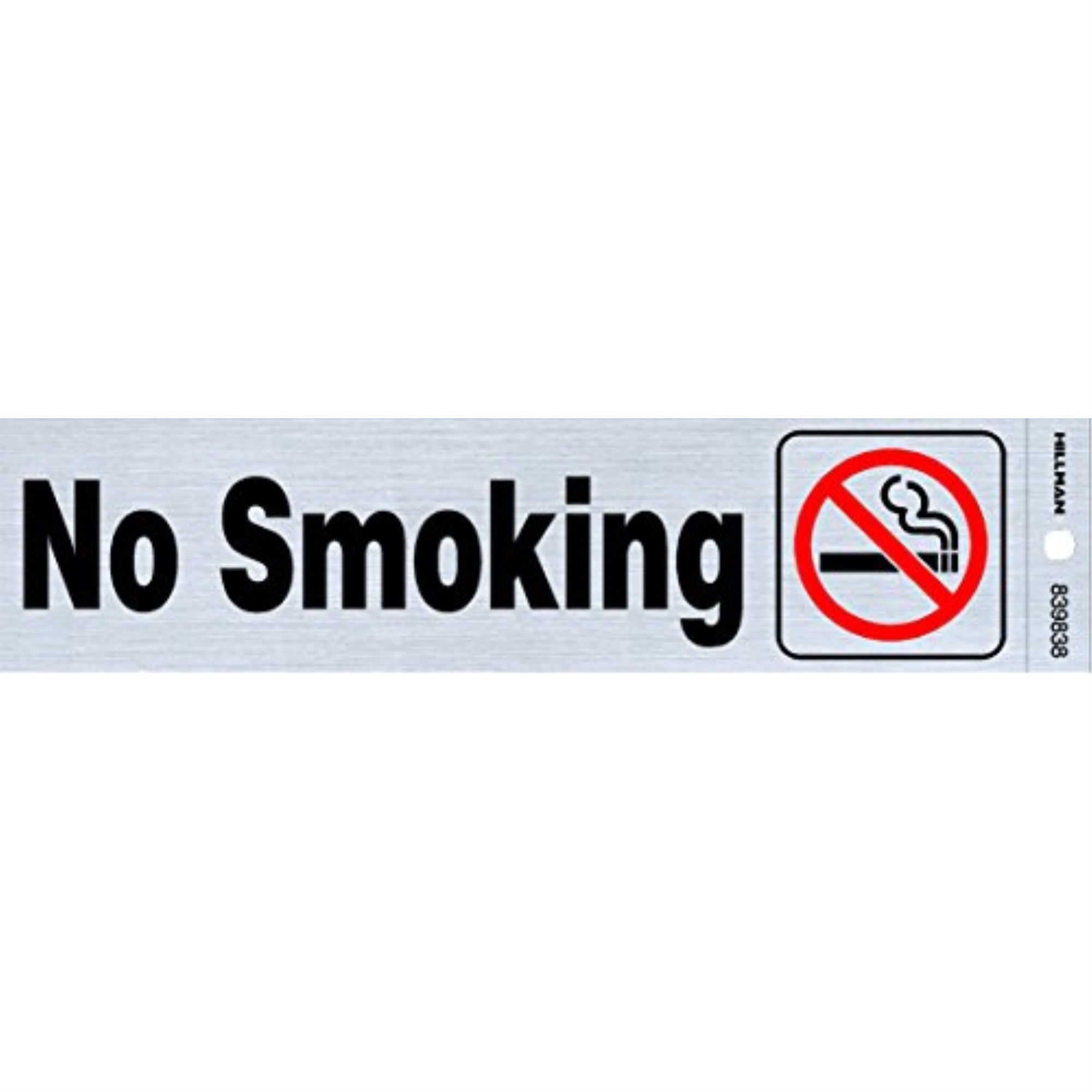 5028423 No Smoking Decal 2X8 Hillman English Silver No Smoking Decal 2 In. H X 8 In. W (Pack Of 6)