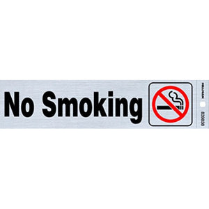 5028423 No Smoking Decal 2X8 Hillman English Silver No Smoking Decal 2 In. H X 8 In. W (Pack Of 6)