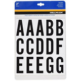 5028739 2 BK/WT LETTR SET 65PC Hillman 2 in. Black Vinyl SelfAdhesive Letter Set AZ 65 pc (Pack of 6)