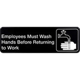5028946 PLAQUE EMPLY HAND 3X9 Hillman English Black Health Safety Plaque 3 in. H X 9 in. W (Pack of 6)