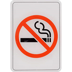 5028981 Sign No Smke Symbl 5X7 Hillman English White No Smoking Sign 5 In. H X 7 In. W (Pack Of 6)