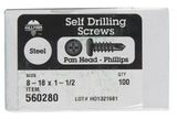 Pph Drill Scr 8-18X1 1/2 (Pack Of 1)