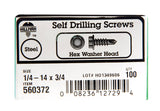 Hwh Drl Scr 1/4-14X3/4 (Pack Of 1)