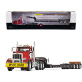 Peterbilt 367 Day Cab Cola Red and Talbert 55SA TriAxle Lowboy Trailer Black 1/50 Diecast Model by First Gear