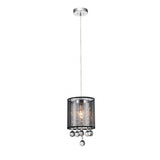 1 Light Drum Shade Mini Pendant With Chrome Finish