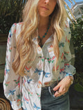 Eyes Without a Face Butterfly Button Up Blouse