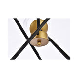 Living District Axl 6-Light Metal Pendant W/Clear Shade In Black And Brass